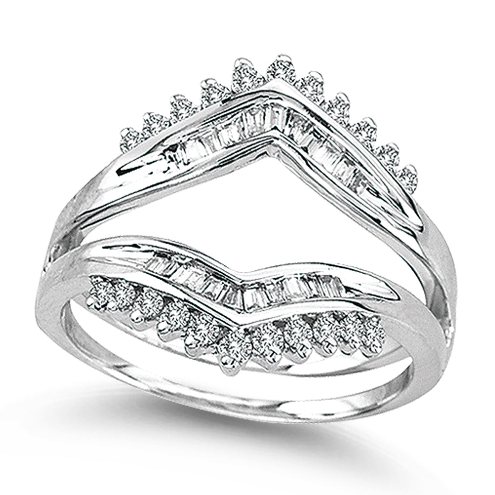 Brilliant 14k White Gold Lab Diamond Ring Guard Enhancer