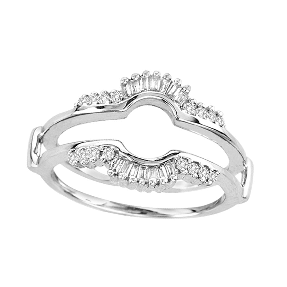 14k White Gold 0.25CT Lab Diamond Ring Guard Enhancer