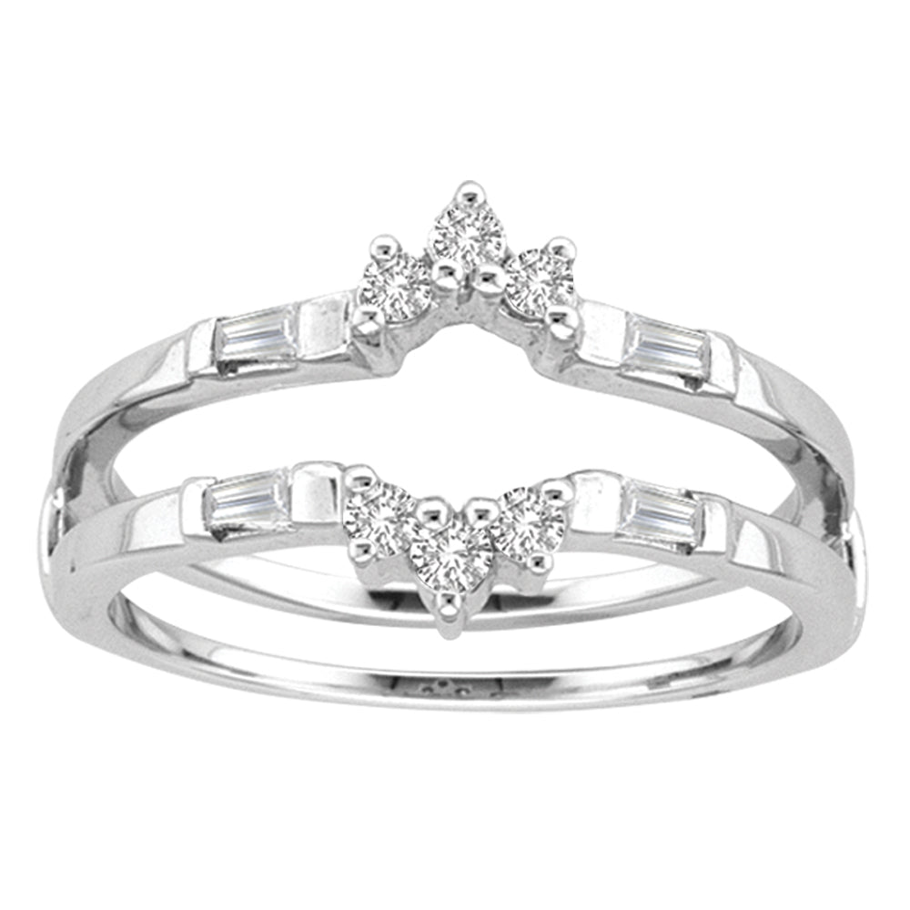 14k White Gold 0.27CT Lab Diamond Ring Guard Enhancer
