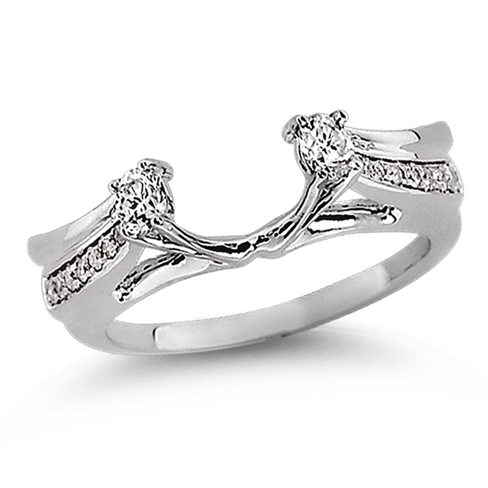 Elegant 14k White Gold 0.33CT Lab Diamond Ring Guard