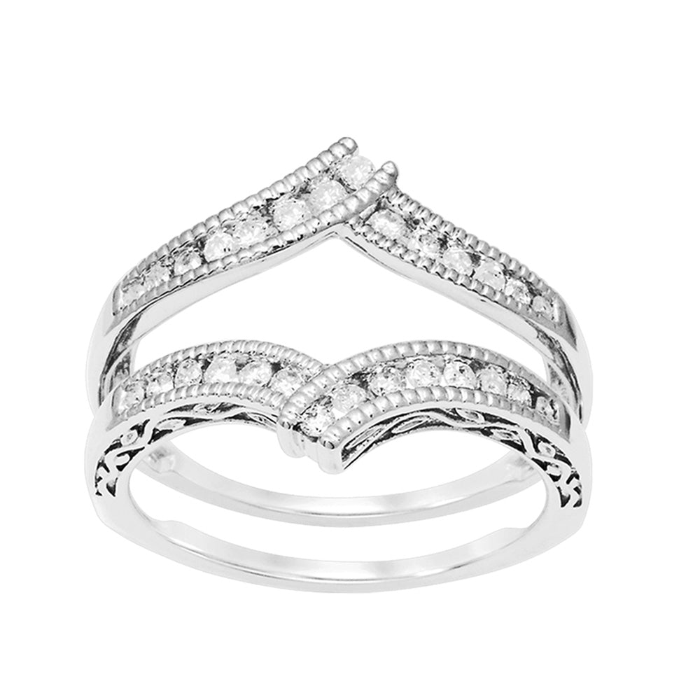 14k White Gold Lab Diamond Ring Guard Enhancer