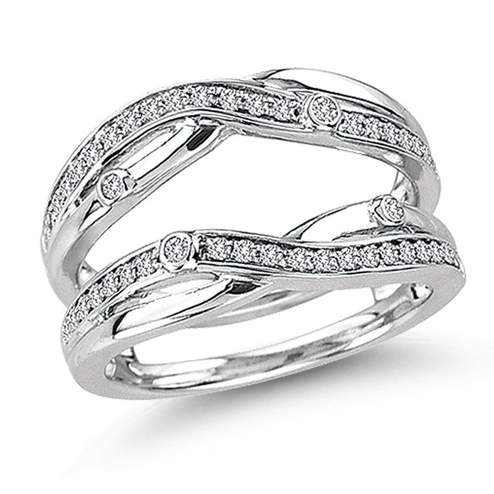 14k White Gold Lab Diamond Ring Guard Enhancer