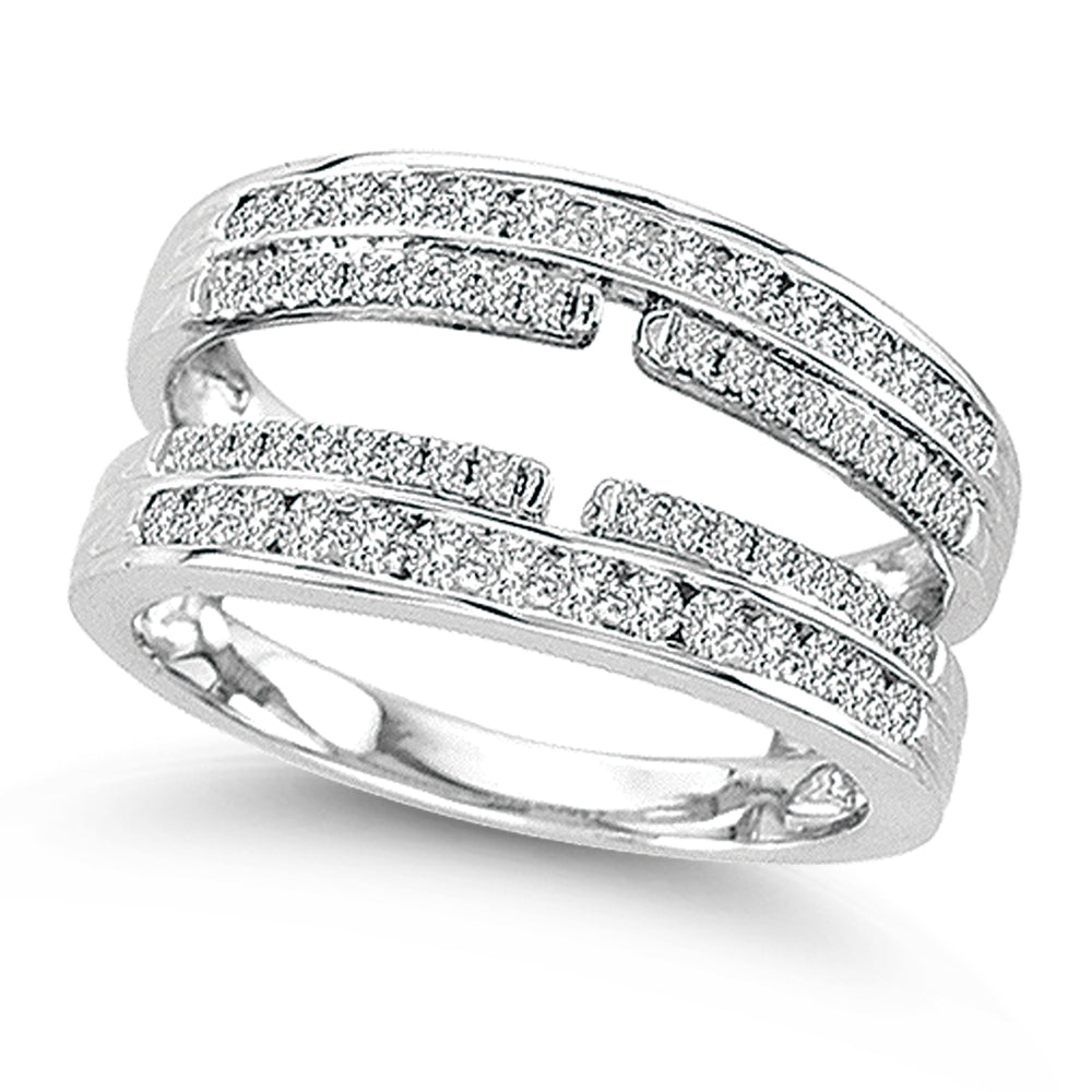 14k White Gold Lab Diamond Ring Guard Enhancer