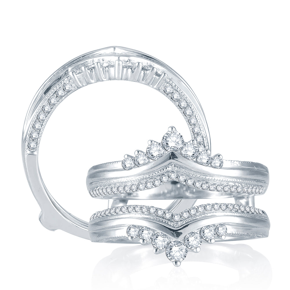 14k White Gold Lab Diamond Ring Guard Enhancer 0.60CT