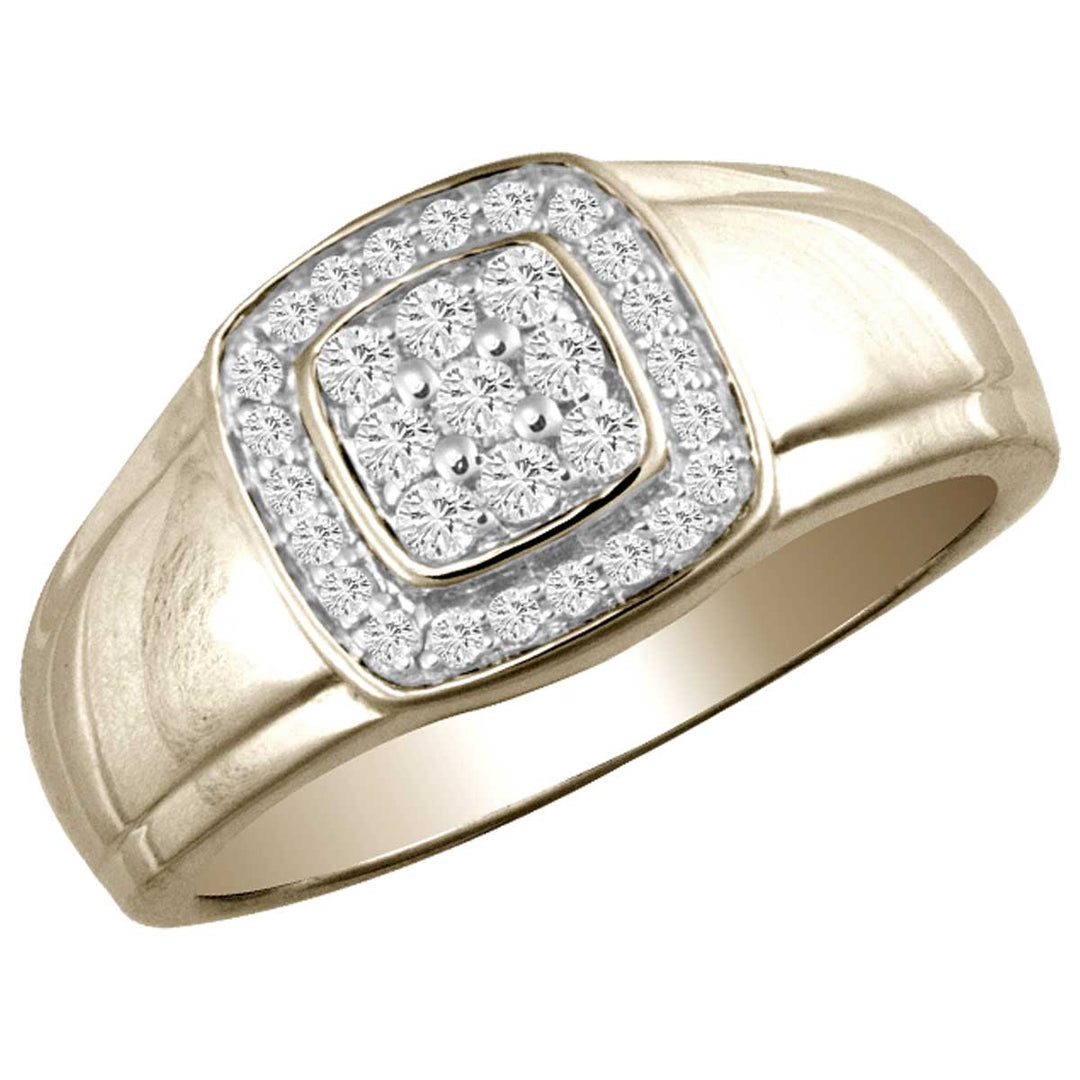 Sophisticated 14K Yellow Gold 0.37CT Lab Diamond Mens Band