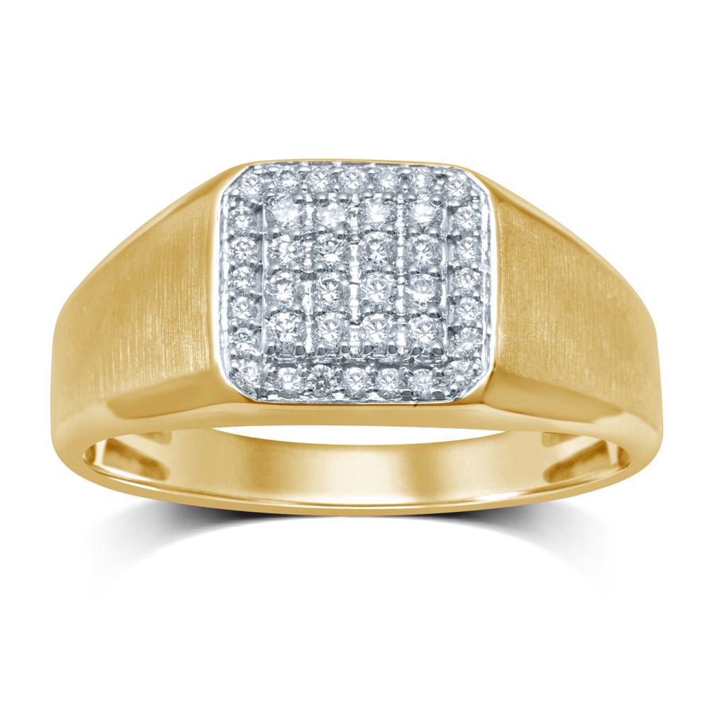 14K White Gold Lab Diamond Mens Statement Ring - 0.40CT