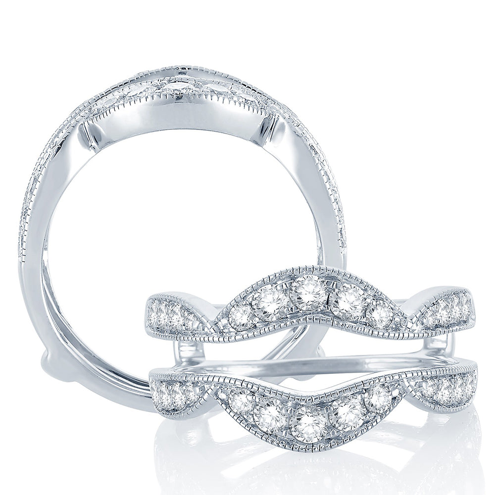 14k White Gold Lab Diamond Ring Guard Enhancer Brilliance