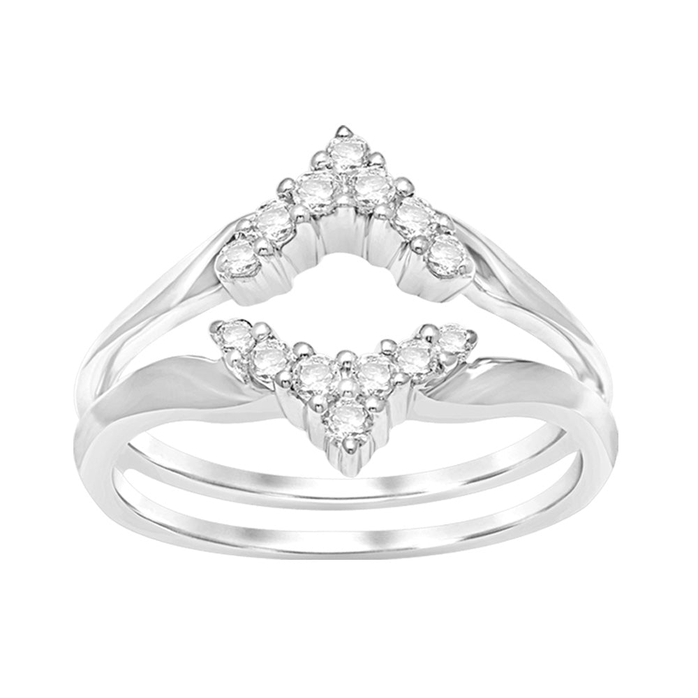 14k White Gold Lab Diamond Ring Guard Enhancer