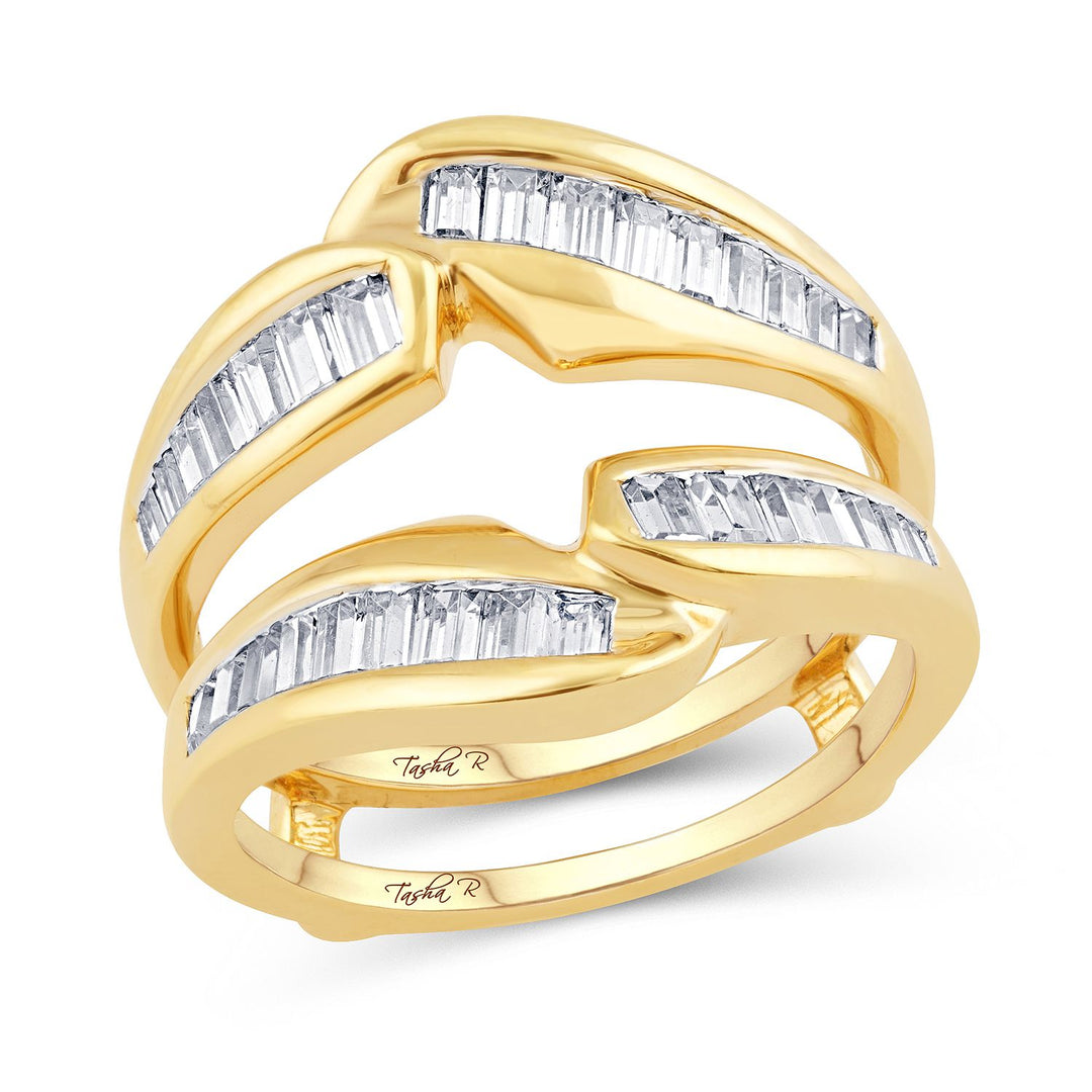 14K Yellow Gold 1CT Lab Diamond Ring Guard Enhancer