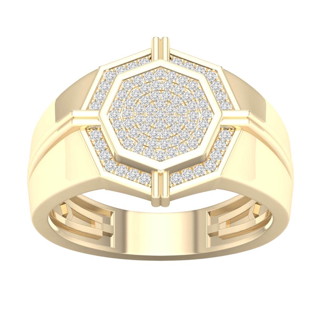 10K Yellow Gold Lab Diamond Mens Signature Band Ring