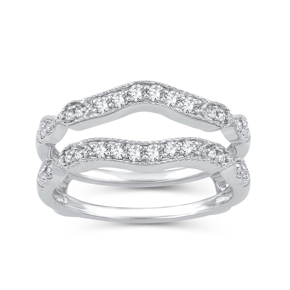 14k White Gold 0.33CT Lab Diamond Ring Guard Enhancer