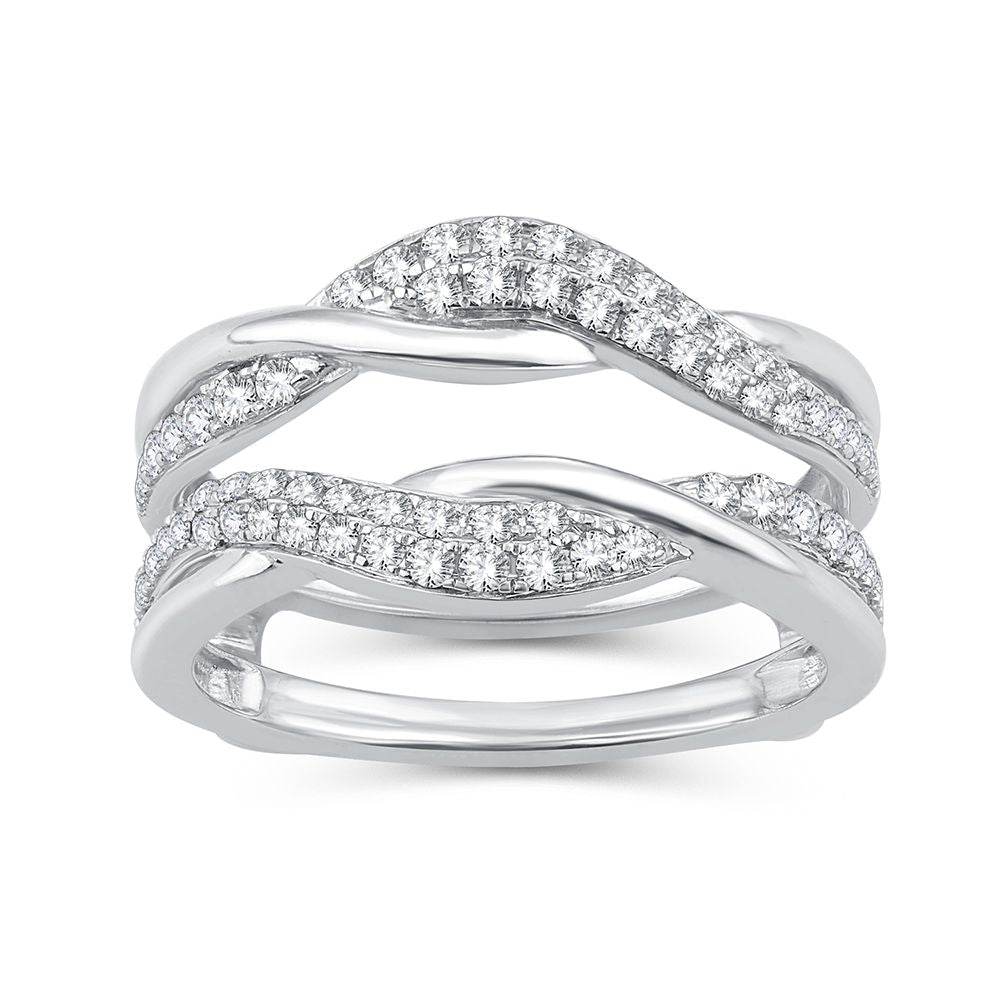 14K White Gold 0.50CT Lab Diamond Ring Guard Enhancer