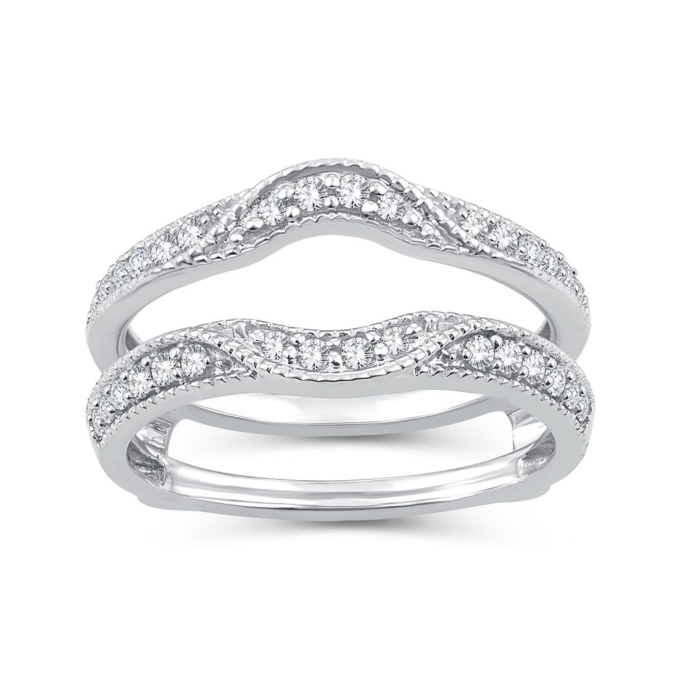 14K White Gold 0.33CT Lab Diamond Ring Guard Enhancer