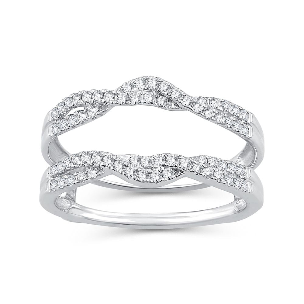 Brilliant Lab Diamond Ring Guard in 14k White Gold