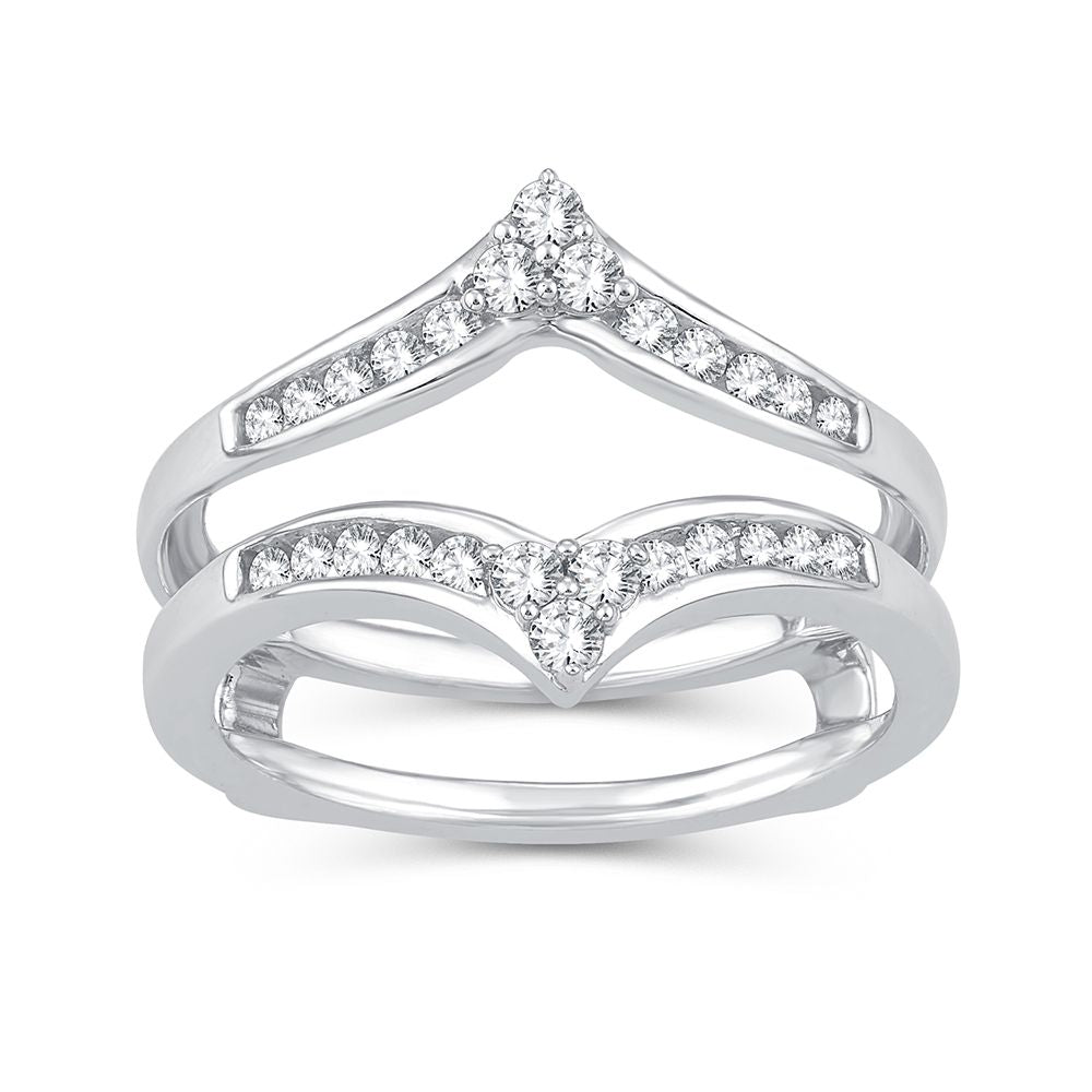 14k White Gold Lab Diamond Ring Guard Enhancer