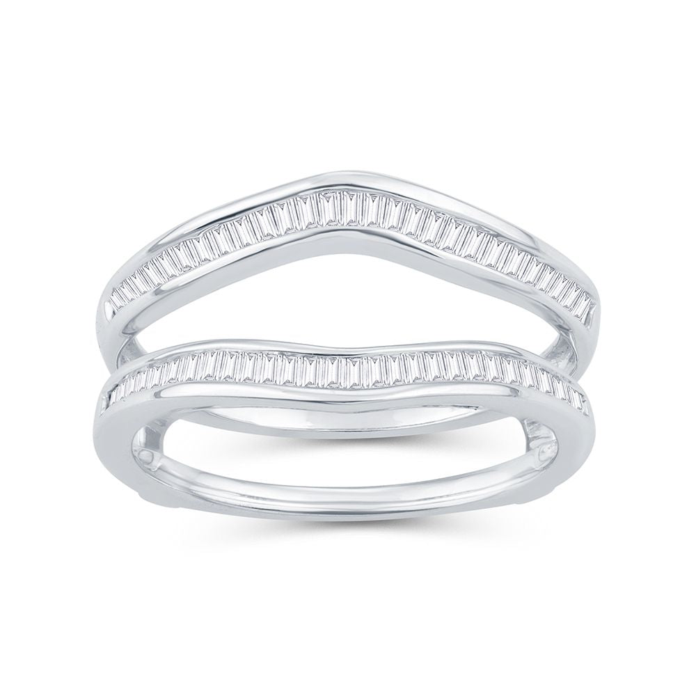 14K White Gold Lab Diamond Ring Guard Enhancer