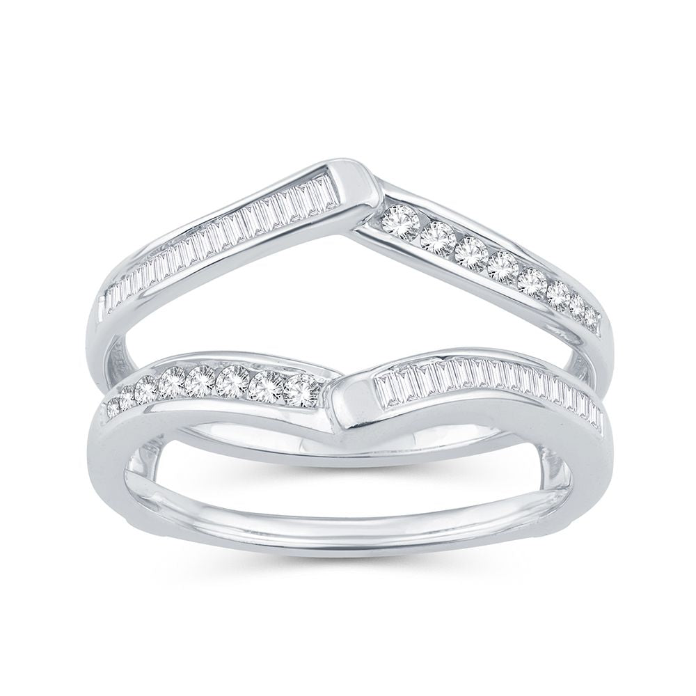 14k White Gold Lab Diamond Ring Guard Enhancer