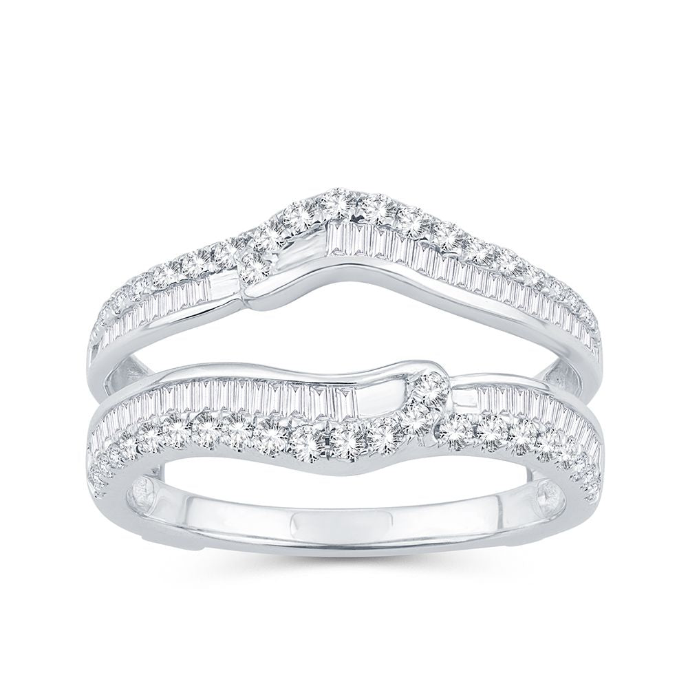 14k White Gold Lab Diamond Ring Guard Enhancer 0.75CT