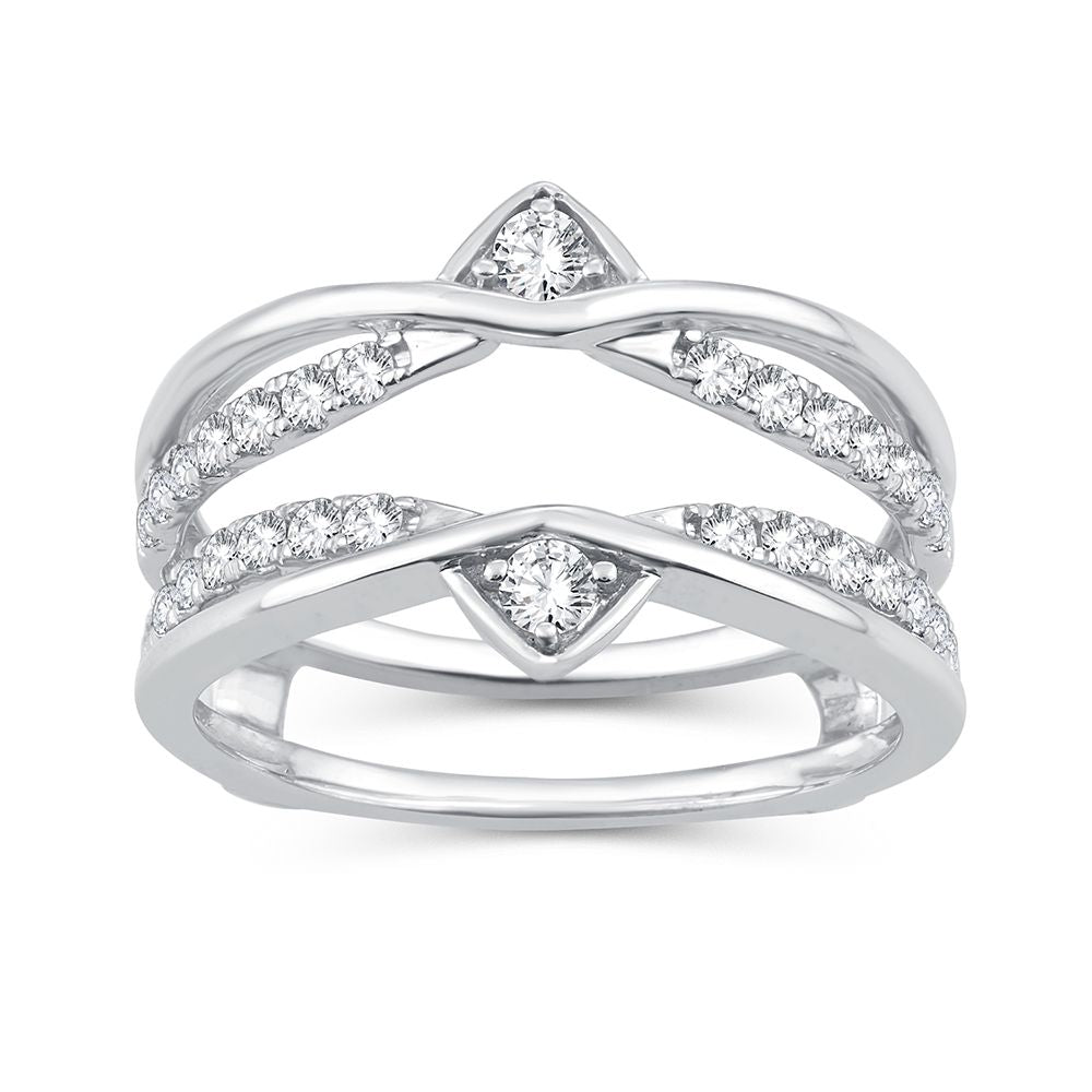 14k White Gold Lab Diamond Ring Guard Enhancer
