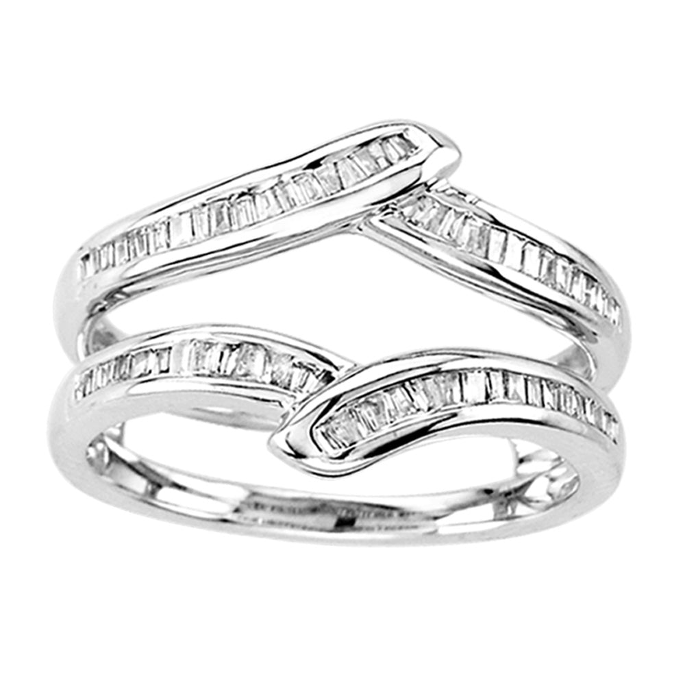 14k White Gold Lab Diamond Ring Guard Enhancer