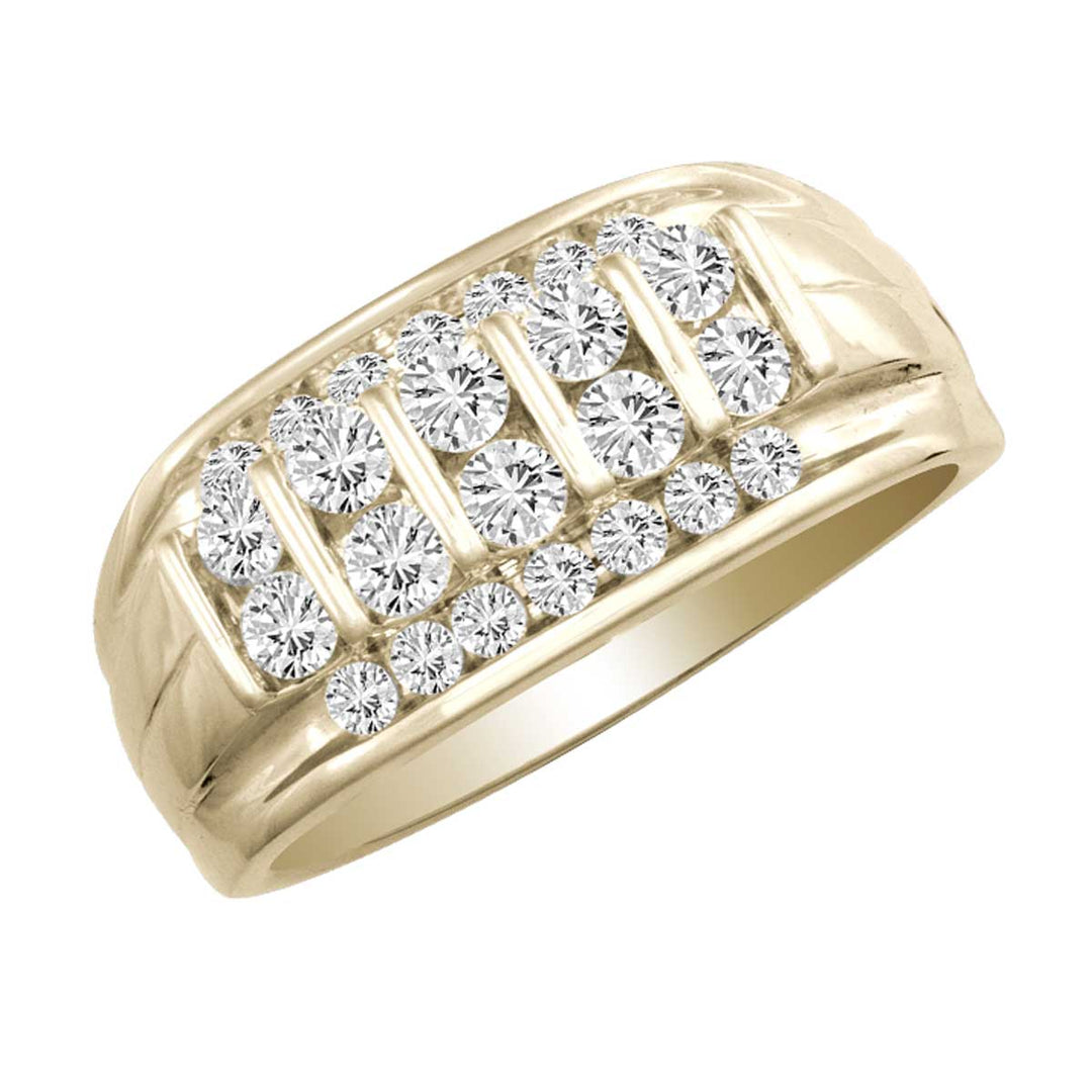 14K White Gold Lab Diamond Mens Semi Mount Ring - 0.88CT