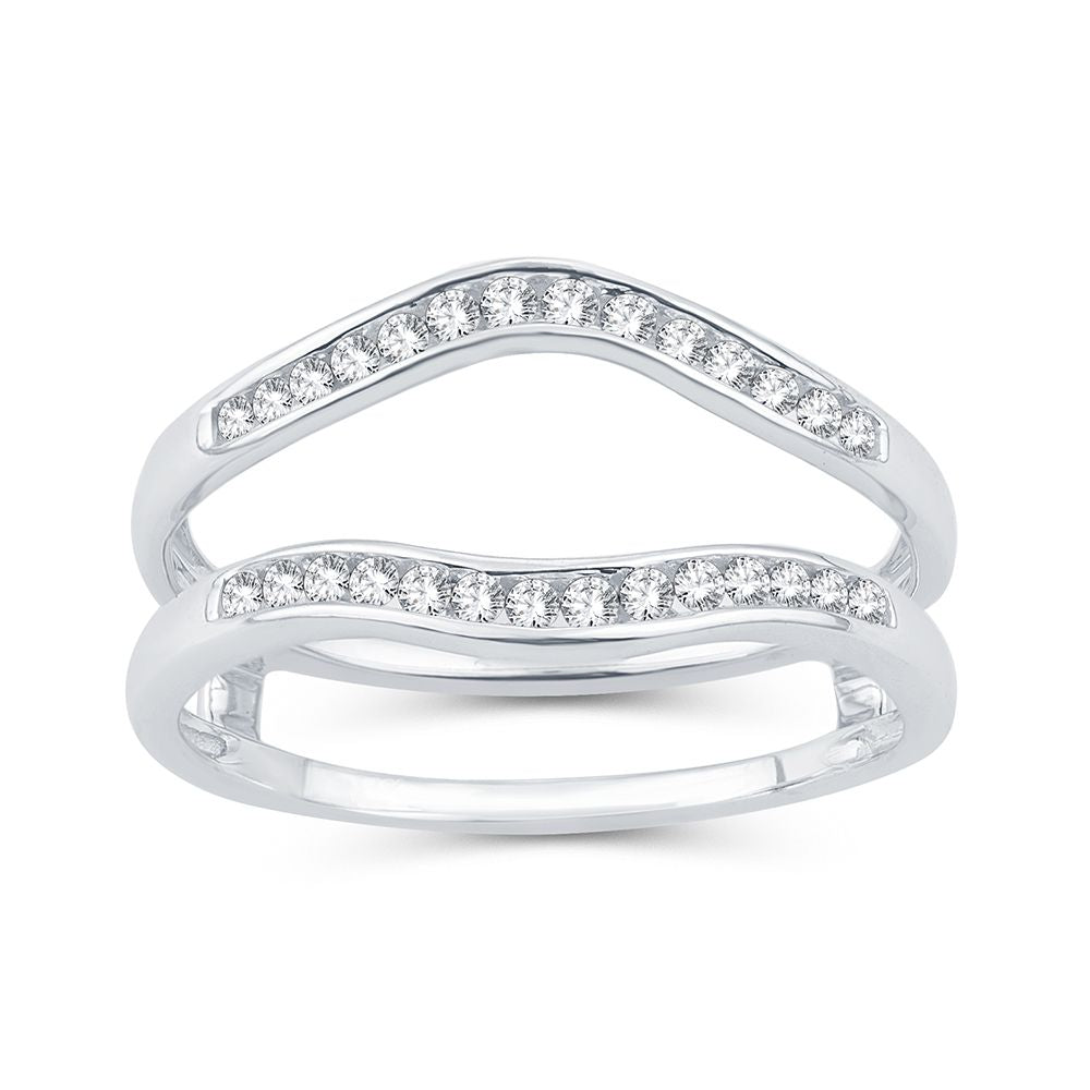 14k White Gold Lab Diamond Ring Guard Enhancer