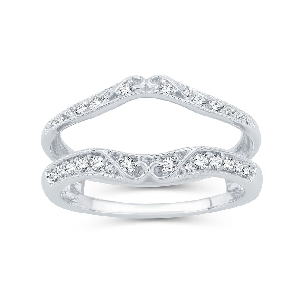 14k White Gold Lab Diamond Ring Guard Enhancer