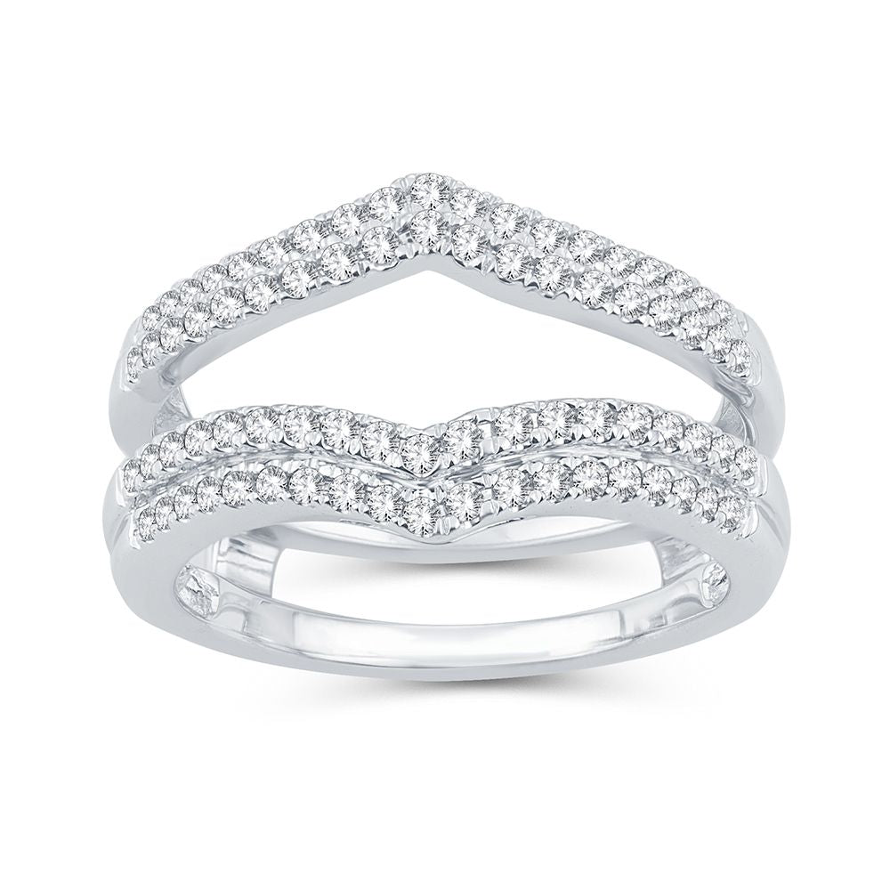 14K White Gold Lab Diamond Ring Guard Enhancer