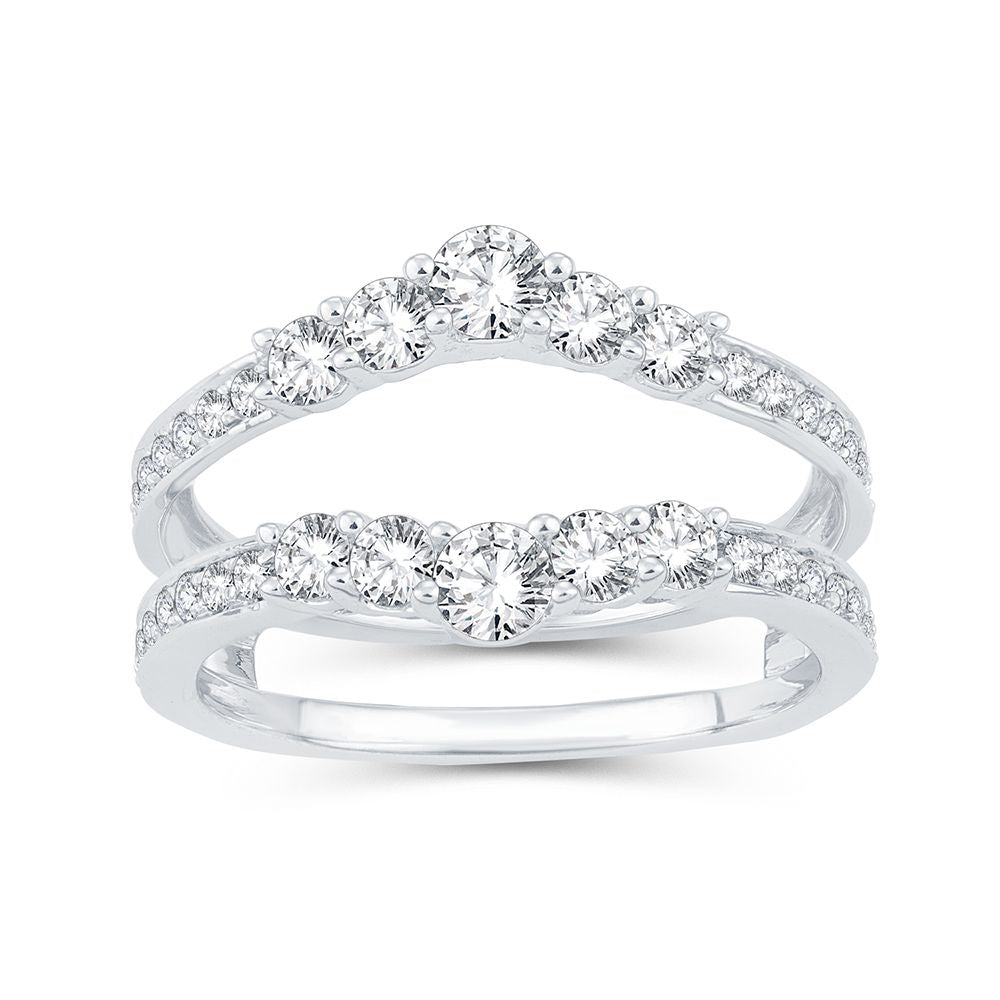 14K White Gold 1CT Lab Diamond Ring Guard Enhancer