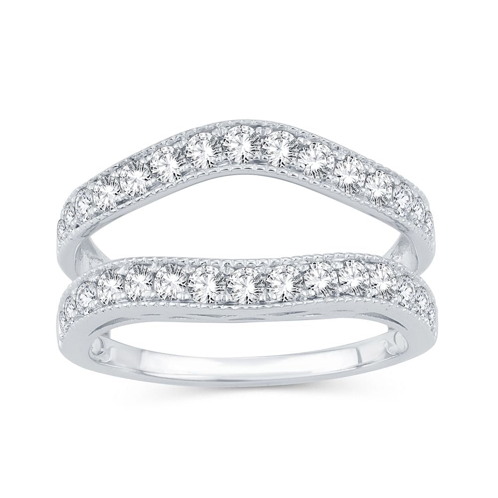 14k White Gold Lab Diamond Ring Guard Enhancer 1CT