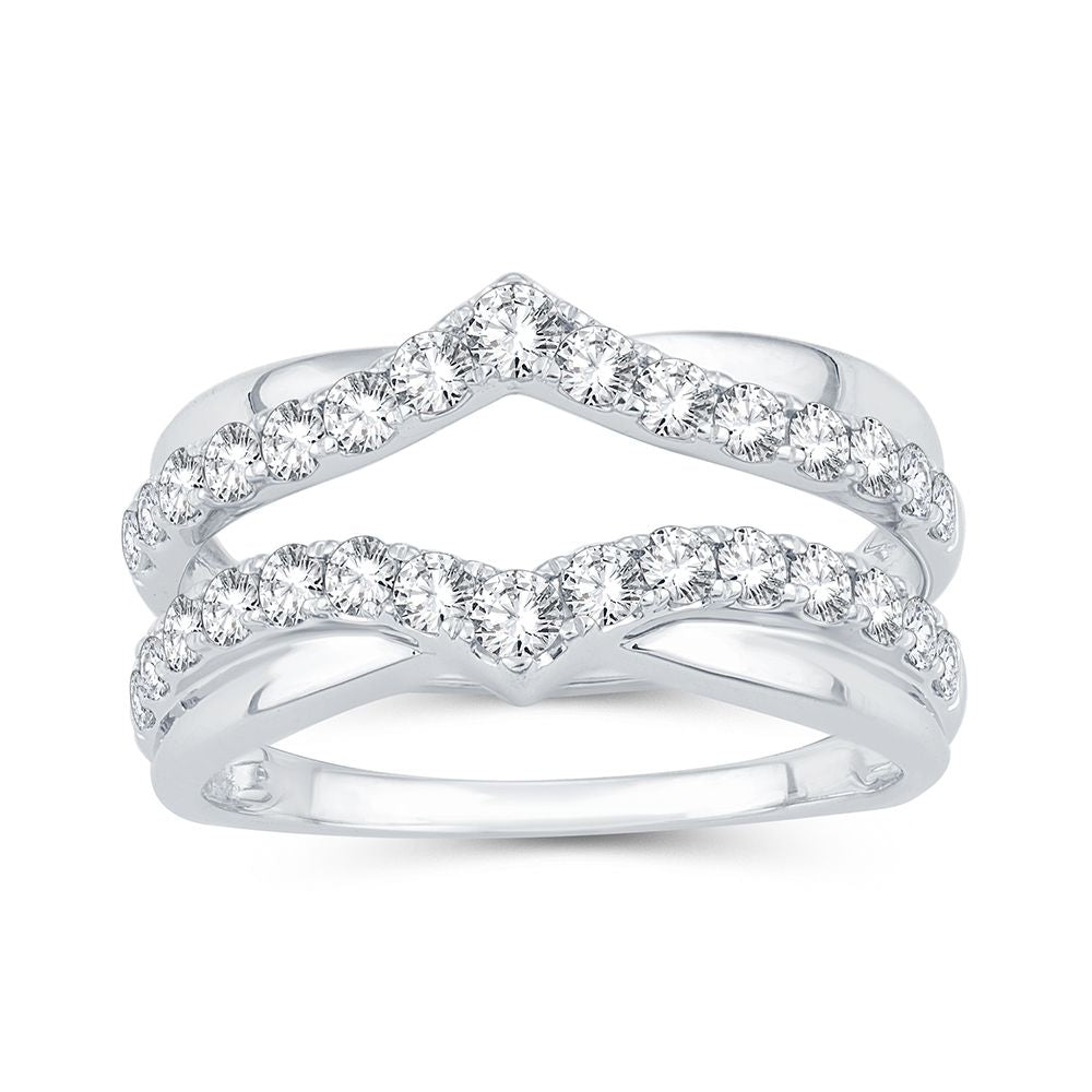 14k White Gold Lab Diamond Ring Guard Enhancer 1CT