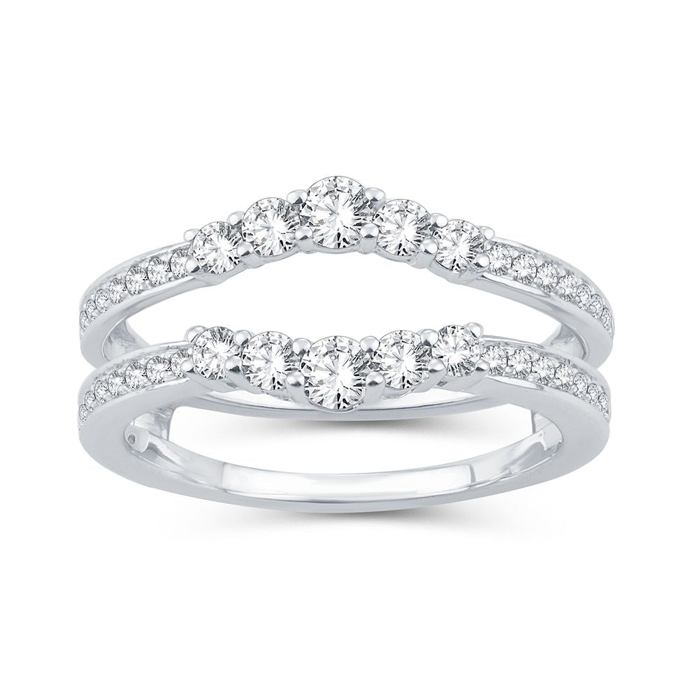 14k White Gold Lab Diamond Ring Guard Enhancer