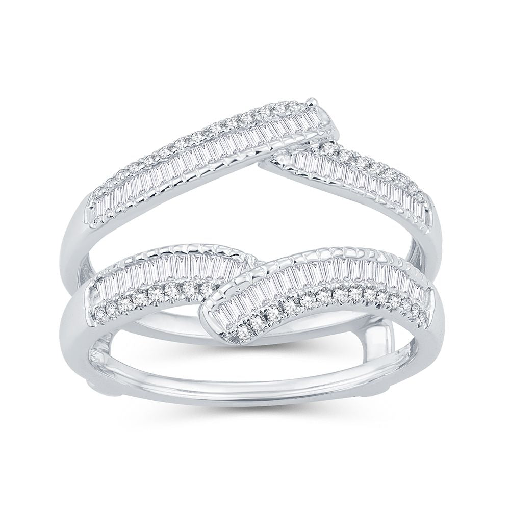 Brilliant 14K White Gold Lab Diamond Ring Guard Enhancer