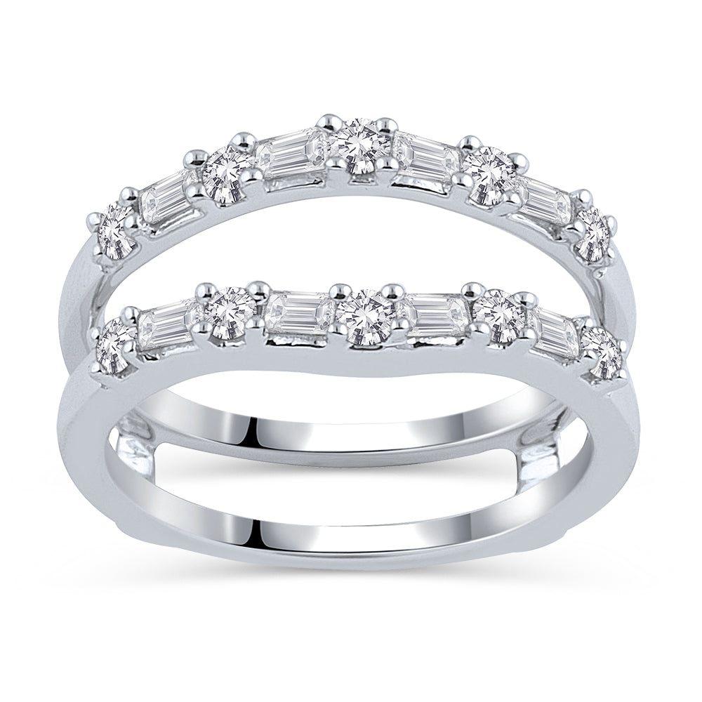 14k White Gold Lab Diamond Ring Guard Enhancer
