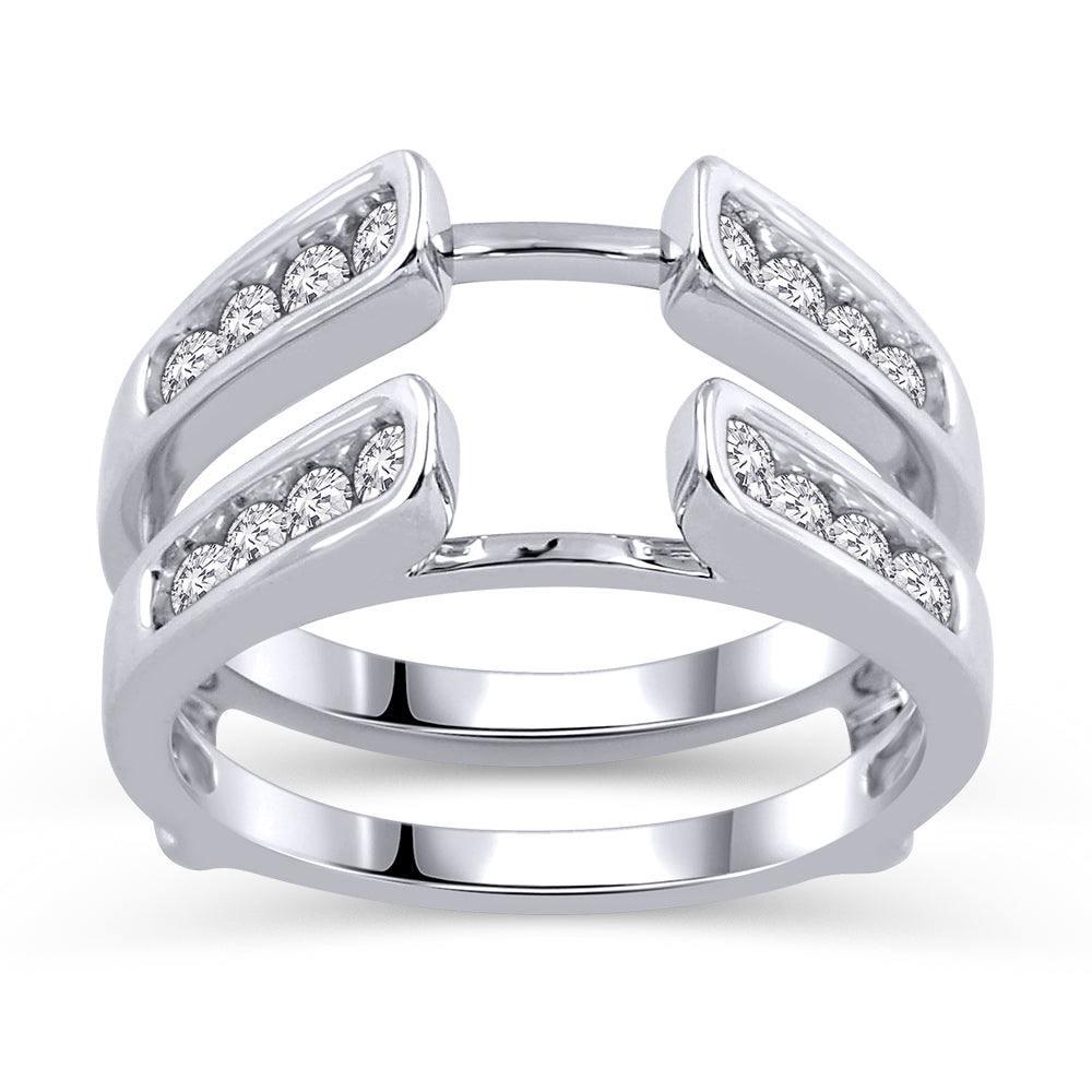 Brilliant 14K White Gold Lab Diamond Ring Guard Enhancer