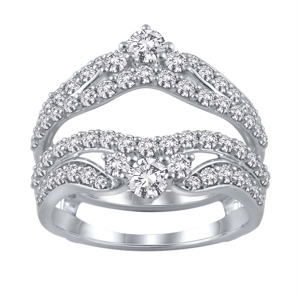 14k White Gold Lab Diamond Ring Guard Enhancer