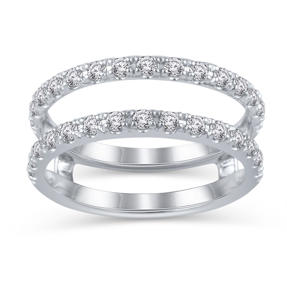 14k White Gold Lab Diamond Ring Guard Enhancer