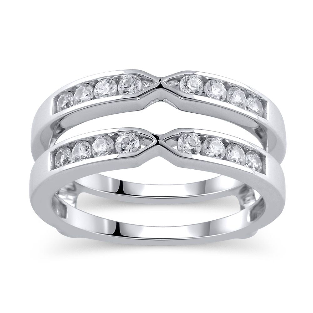 Sparkling 0.50CT Lab Diamond Ring Guard in 14K White Gold