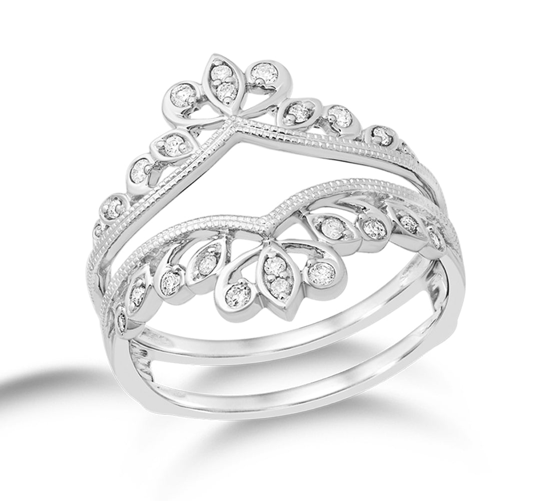 14K White Gold 0.20CT Lab Diamond Ring Guard Enhancer