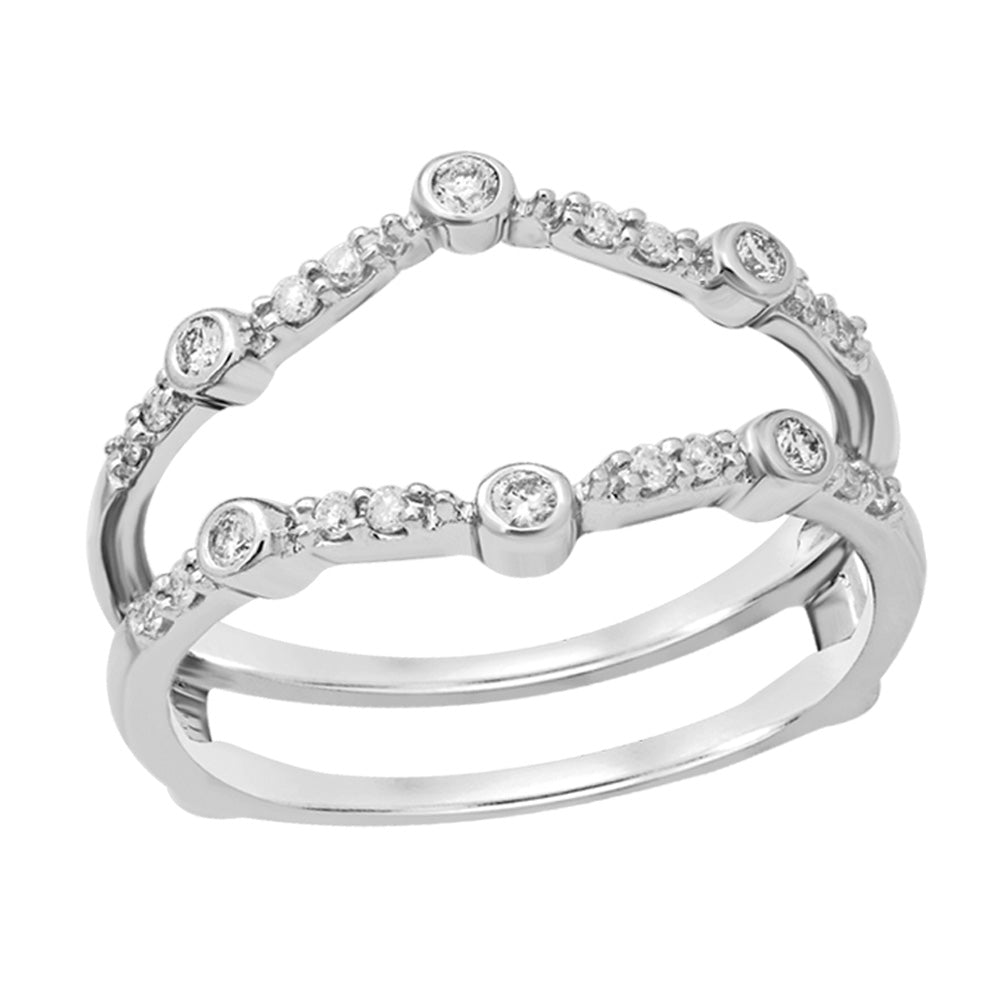 14k White Gold Lab Diamond Ring Guard Enhancer