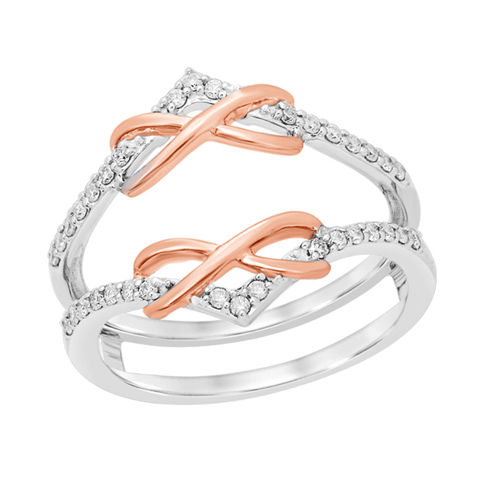 14k White Gold Lab Diamond Ring Guard Enhancer
