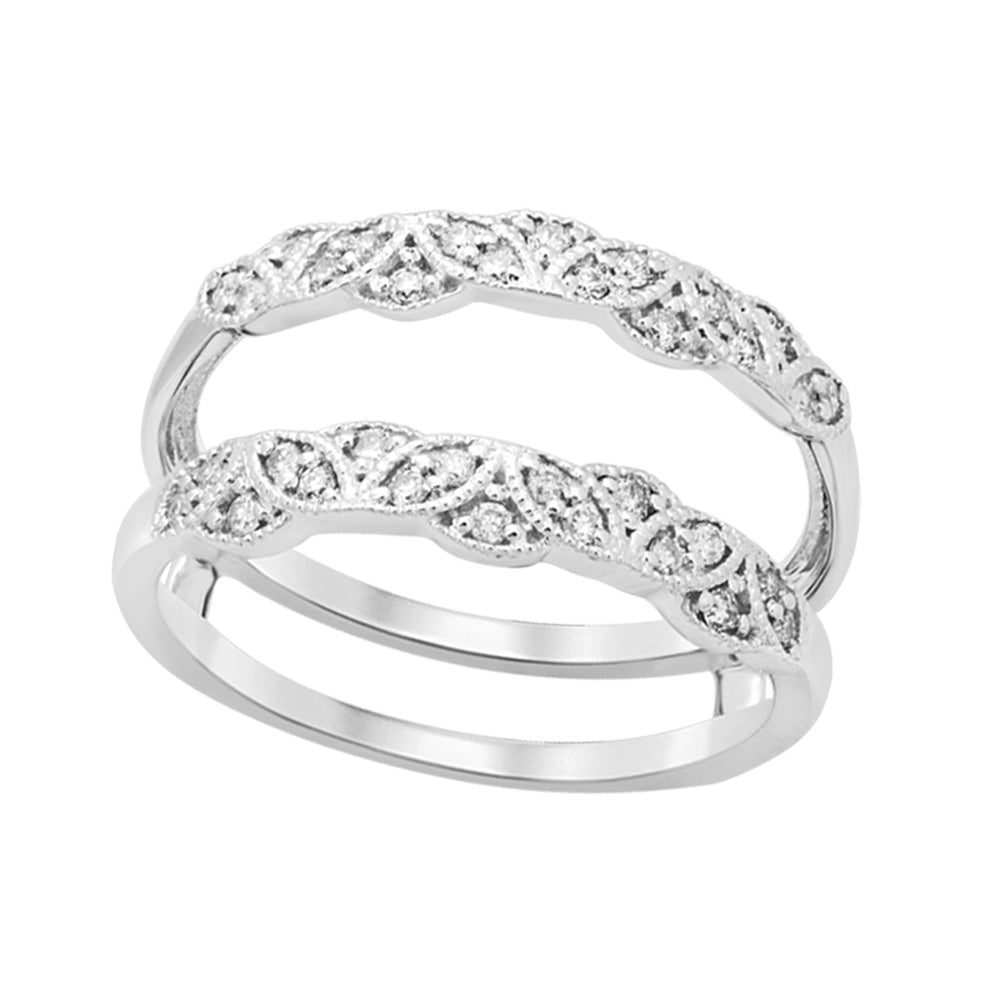14K White Gold 0.25CT Lab Diamond Ring Guard Enhancer
