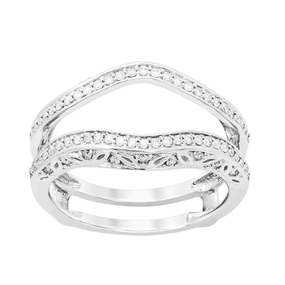 14K White Gold Lab Diamond Ring Guard Enhancer
