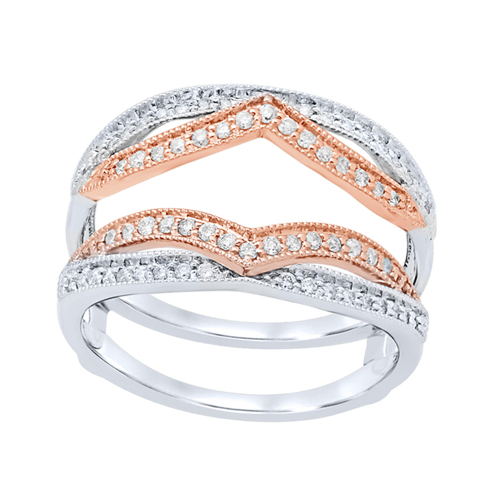 14k White Gold Lab Diamond Ring Guard Enhancer