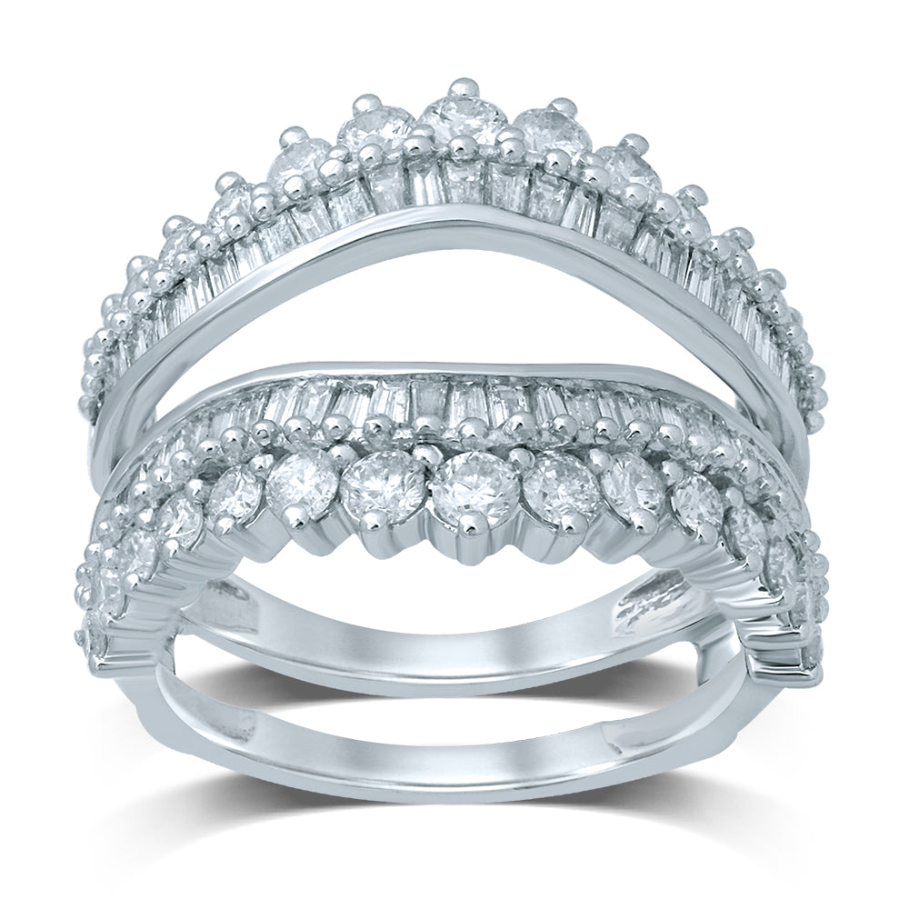 14k White Gold Lab Diamond Ring Guard Enhancer 2.00CT