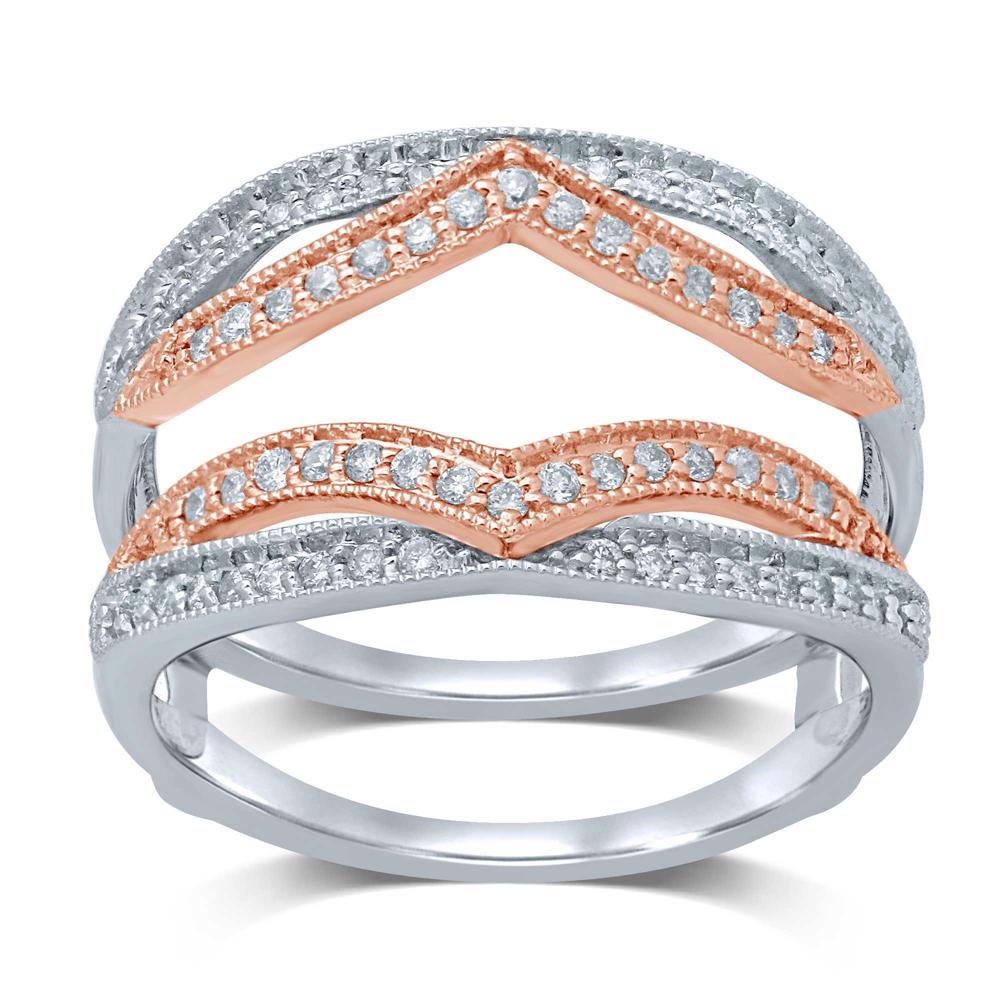 14k Rose Gold Lab Diamond Ring Guard Enhancer
