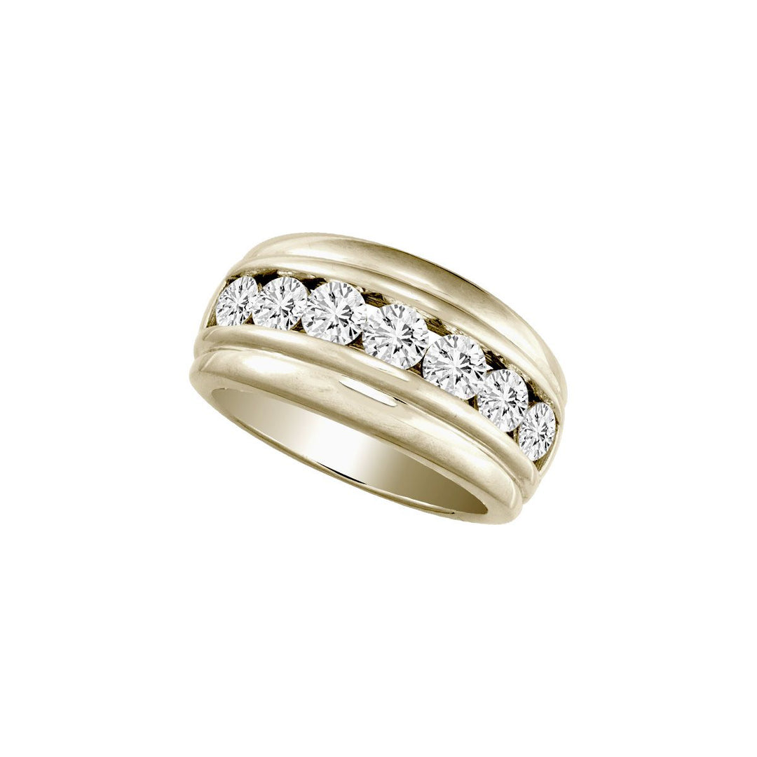 14K Yellow Gold 2.13CT Lab Diamond Mens Statement Ring