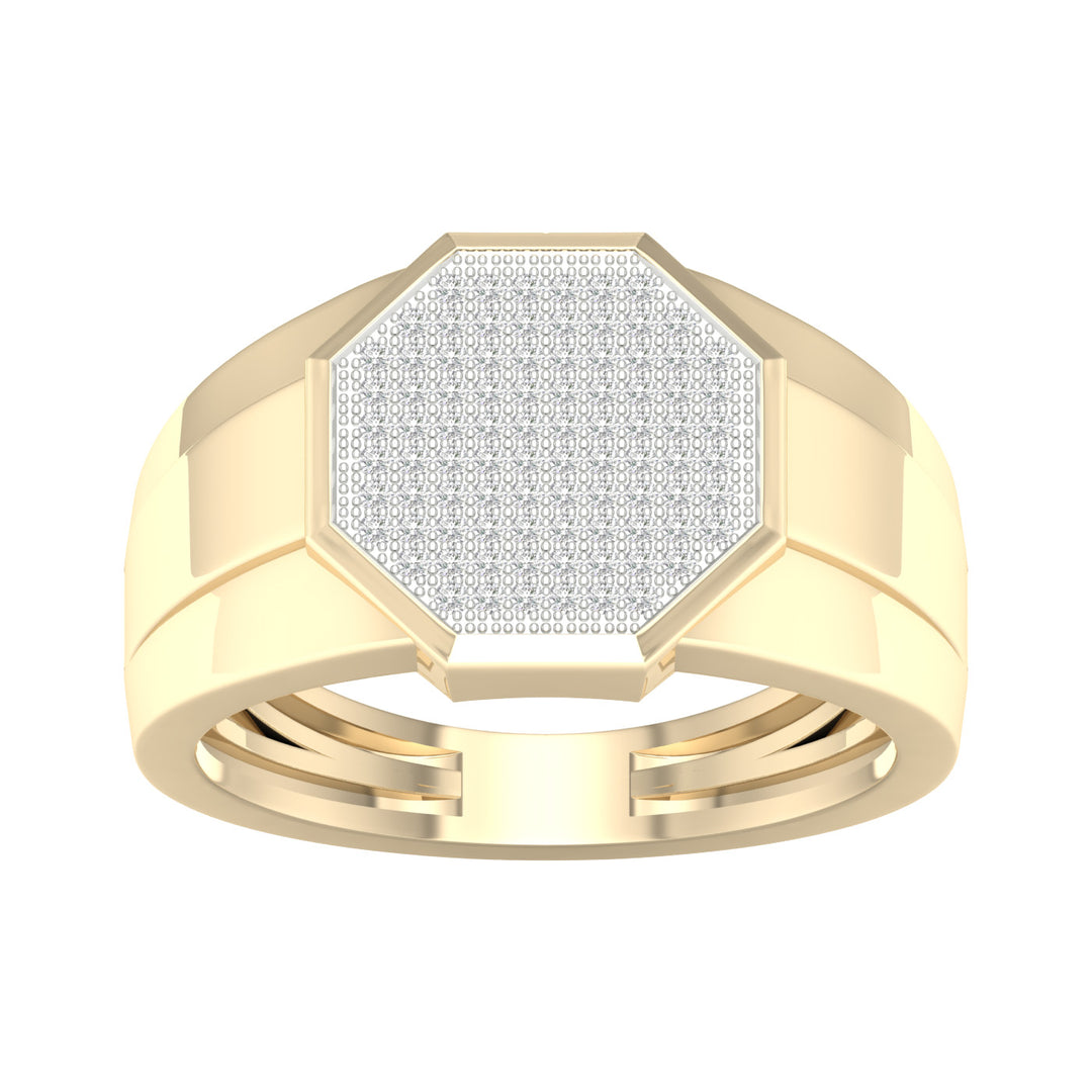 10K Yellow Gold Lab Diamond Mens Statement Ring - 0.33ct