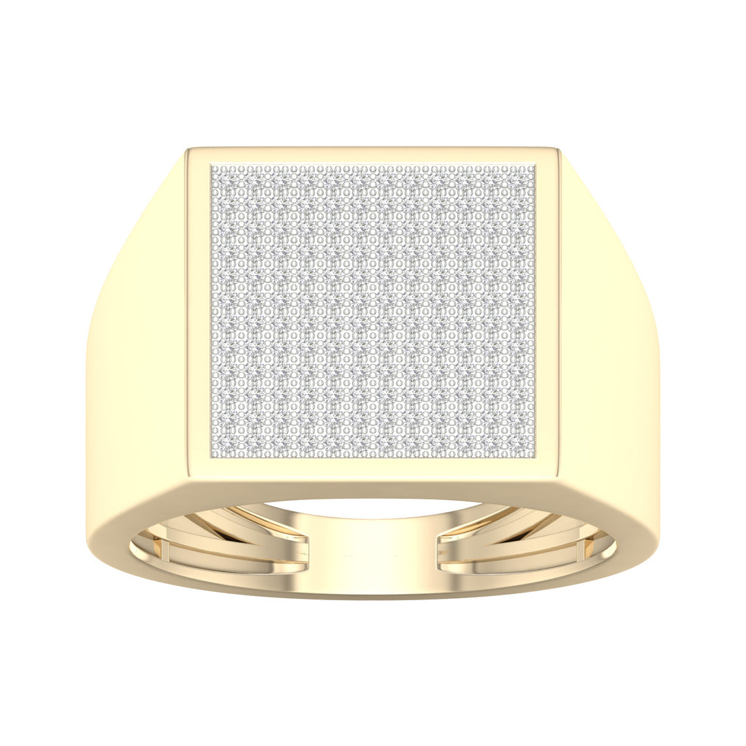 10K Yellow Gold Lab Diamond Mens Statement Ring