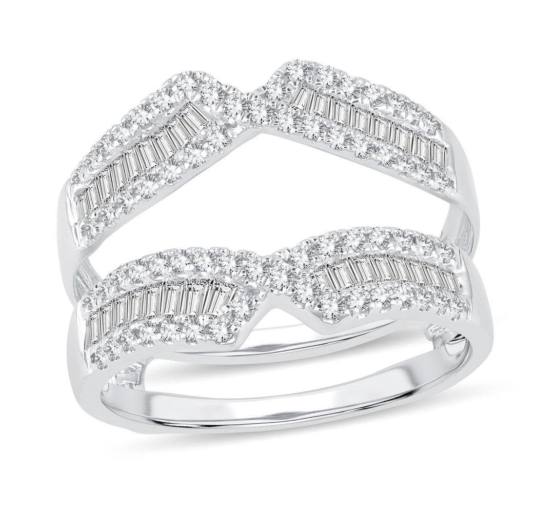 14K White Gold 0.75ct Lab Diamond Ring Guard Enhancer